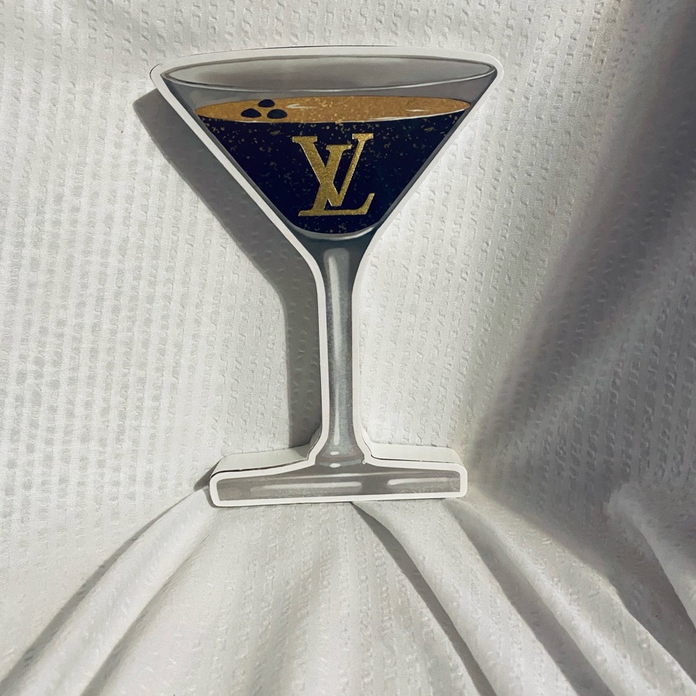 Gold and Black Martini Glass Decor
